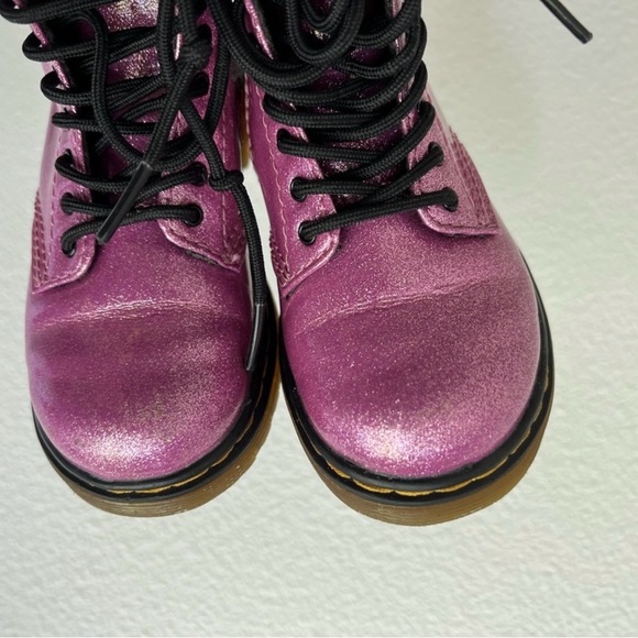 Dr. Martens Toddler Glitter Lace Up Boots Comic Pink Purple Emo Punk 90s Y2K - Picture 4 of 8